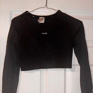 Gymshark Women's Long Sleeve Black Crop Top